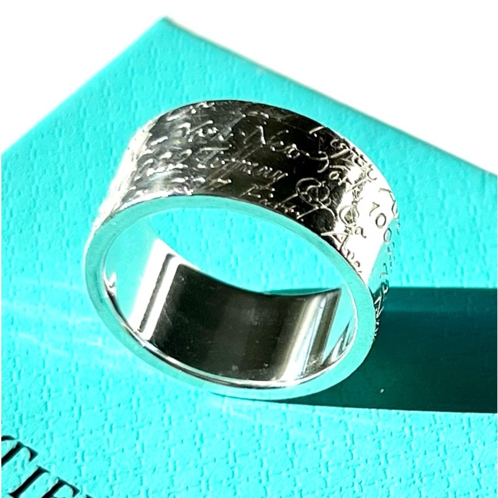 Tiffany & Co Silver Wide Notes Fifth Ave
Ring Size 8